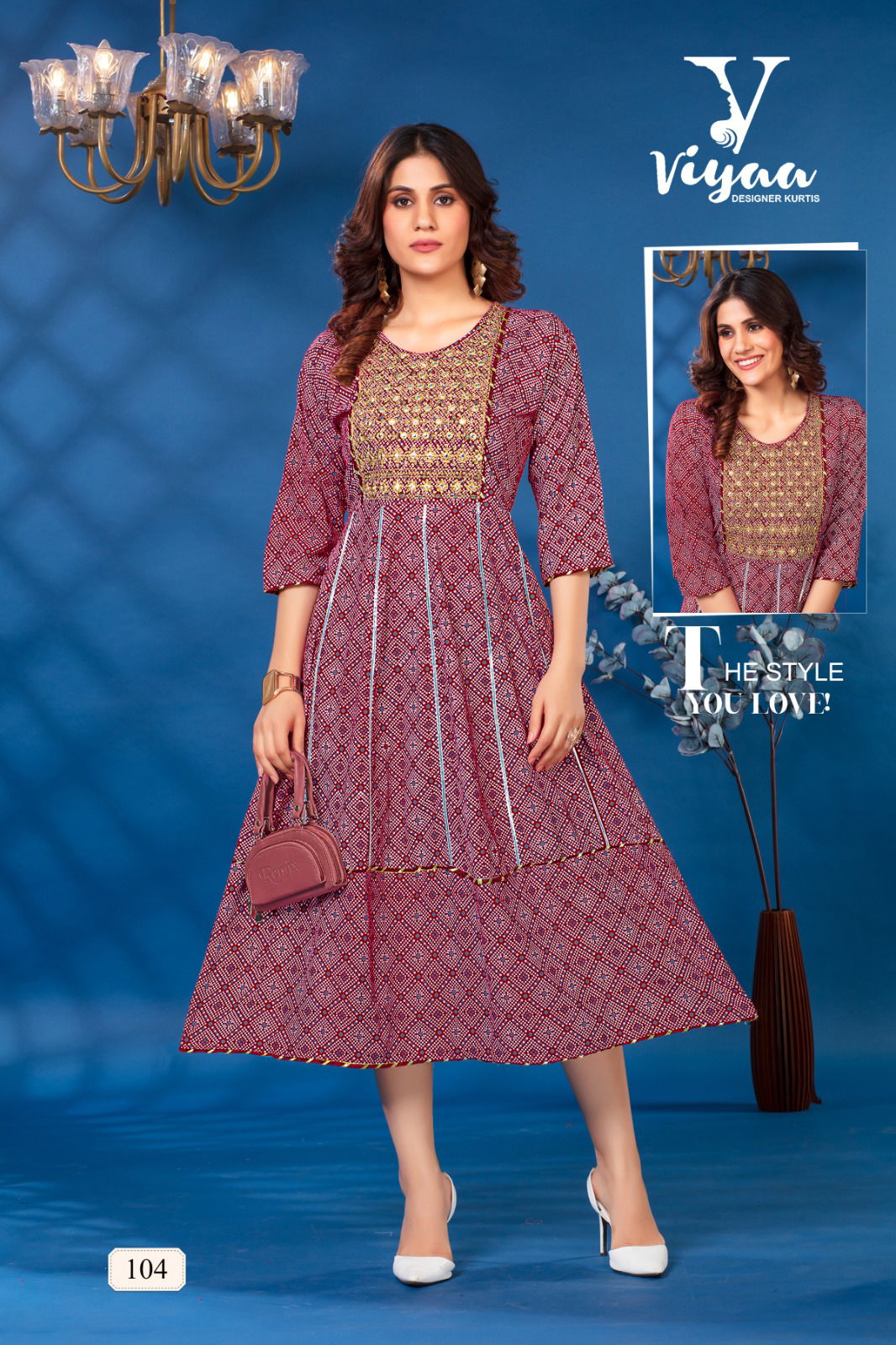 Viyaa Bandhej 1 Designer Foli Printed Kurti Catalog
